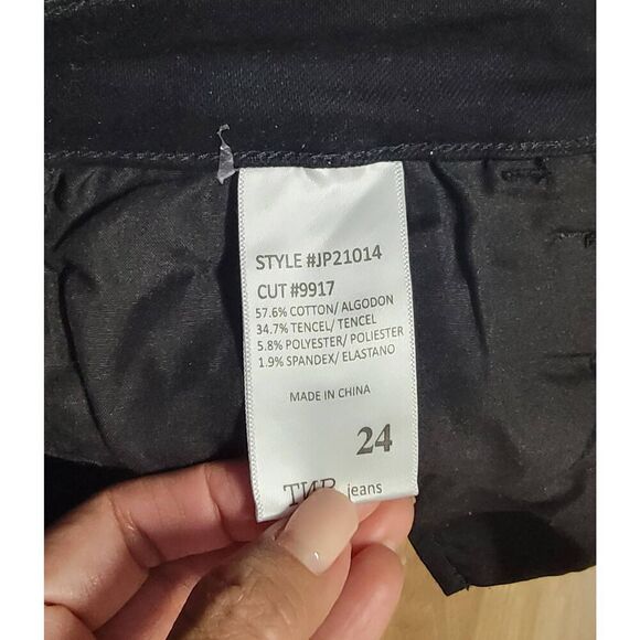 TRN Frayed Hem Wide Leg Jeans 24 - Picture 11 of 11